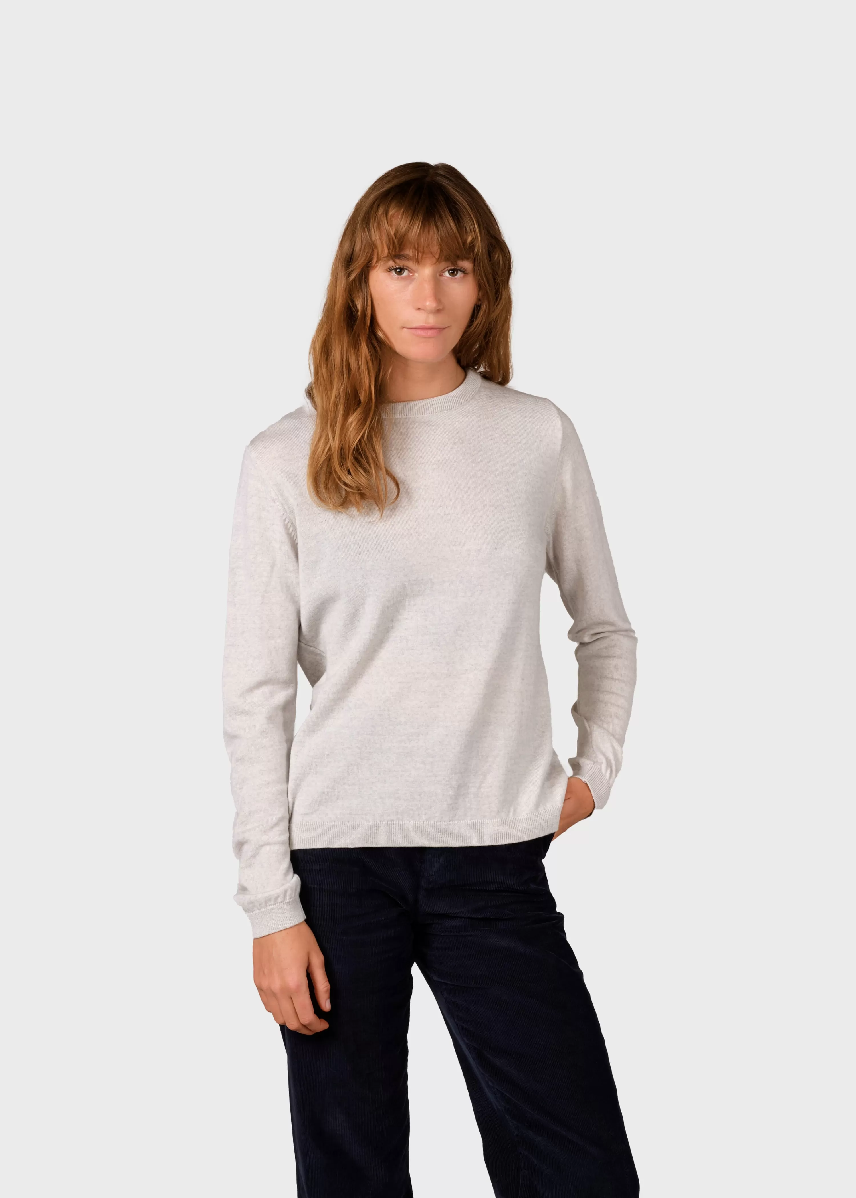 Klitmoller Collective Knitwear | Extrafine Merino wool*Womens basic merino knit - Pastel grey