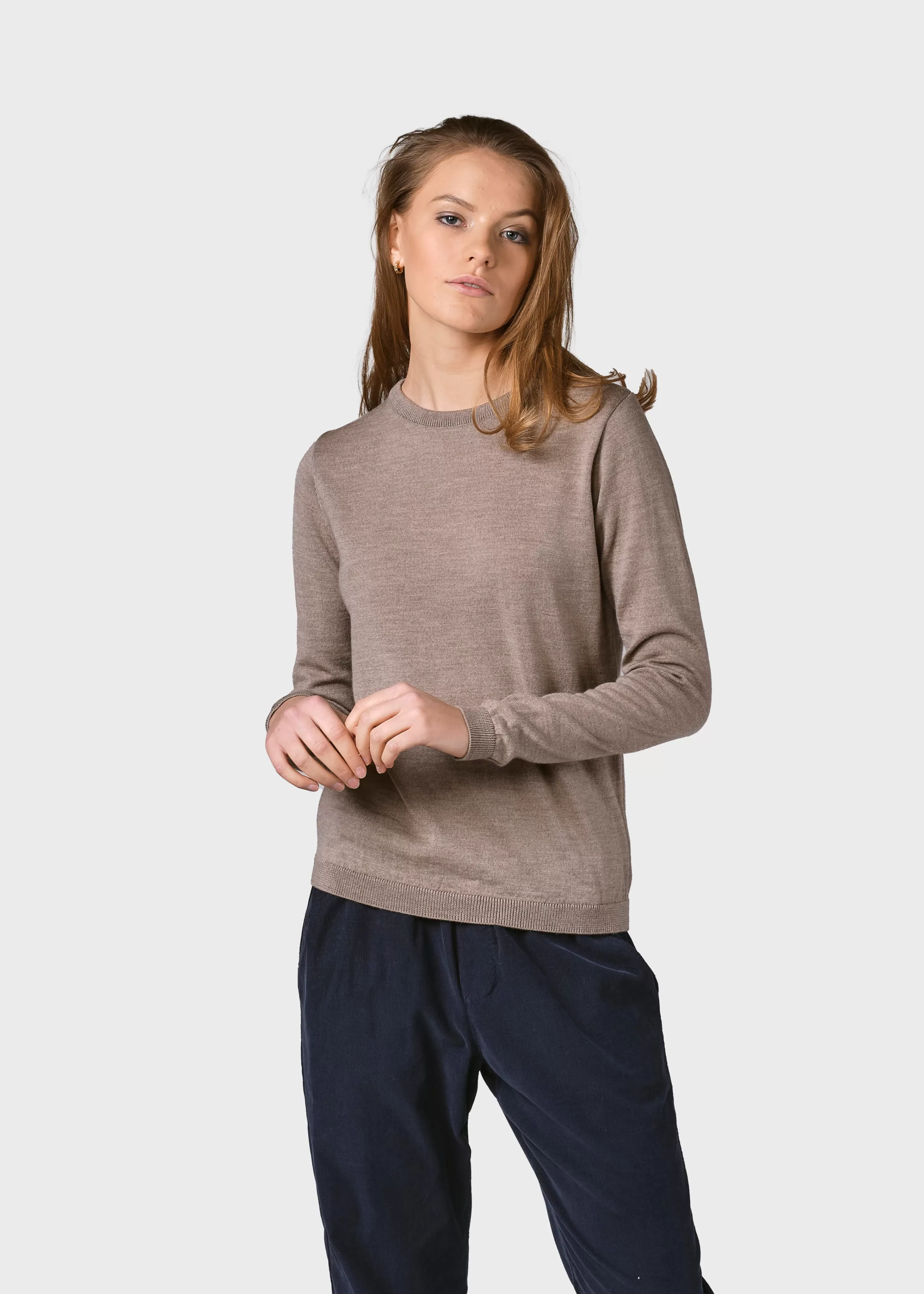 Klitmoller Collective Knitwear | Extrafine Merino wool*Womens basic merino knit - Sand