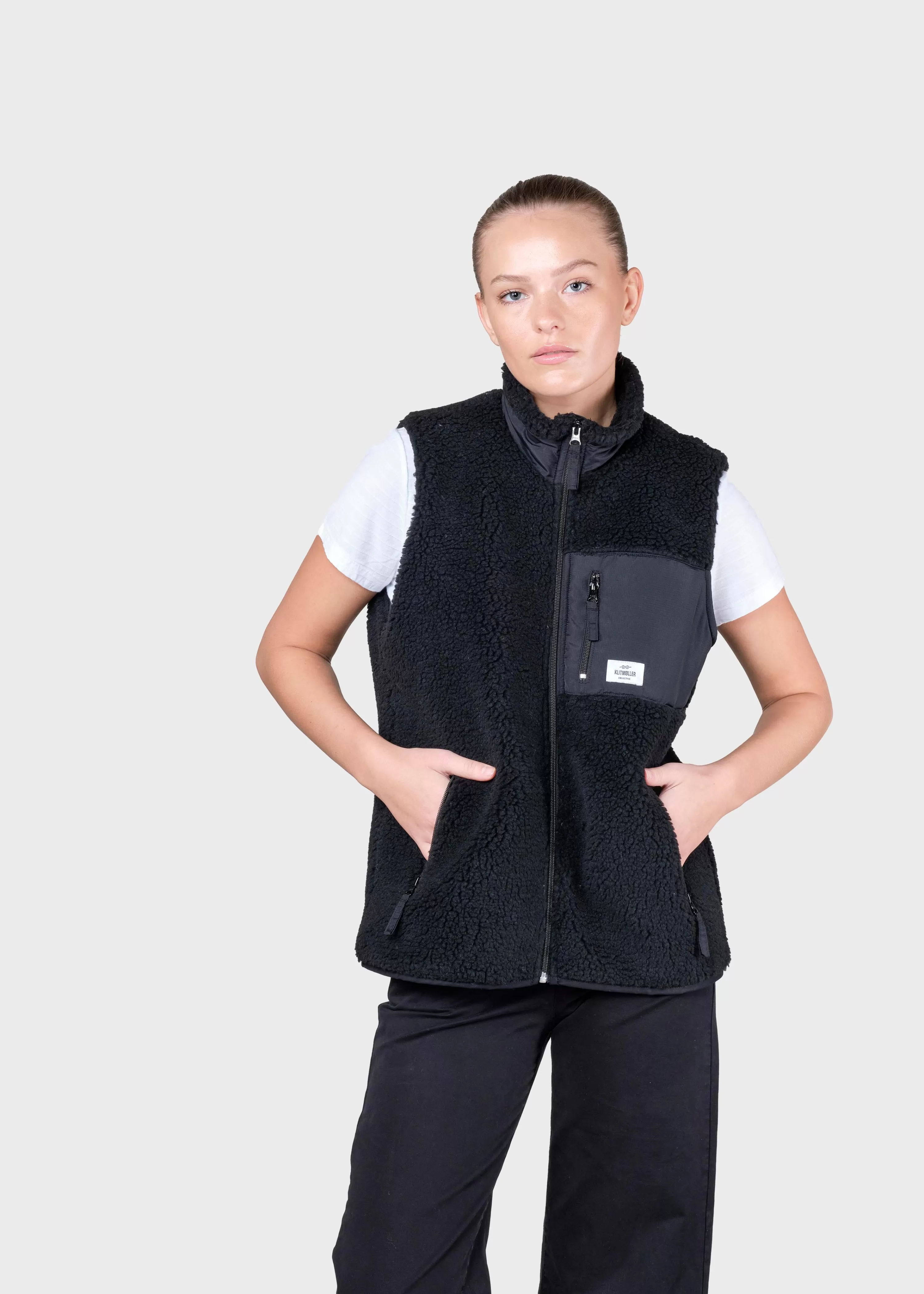 Klitmoller Collective Jackets*Womens fleece vest - Black