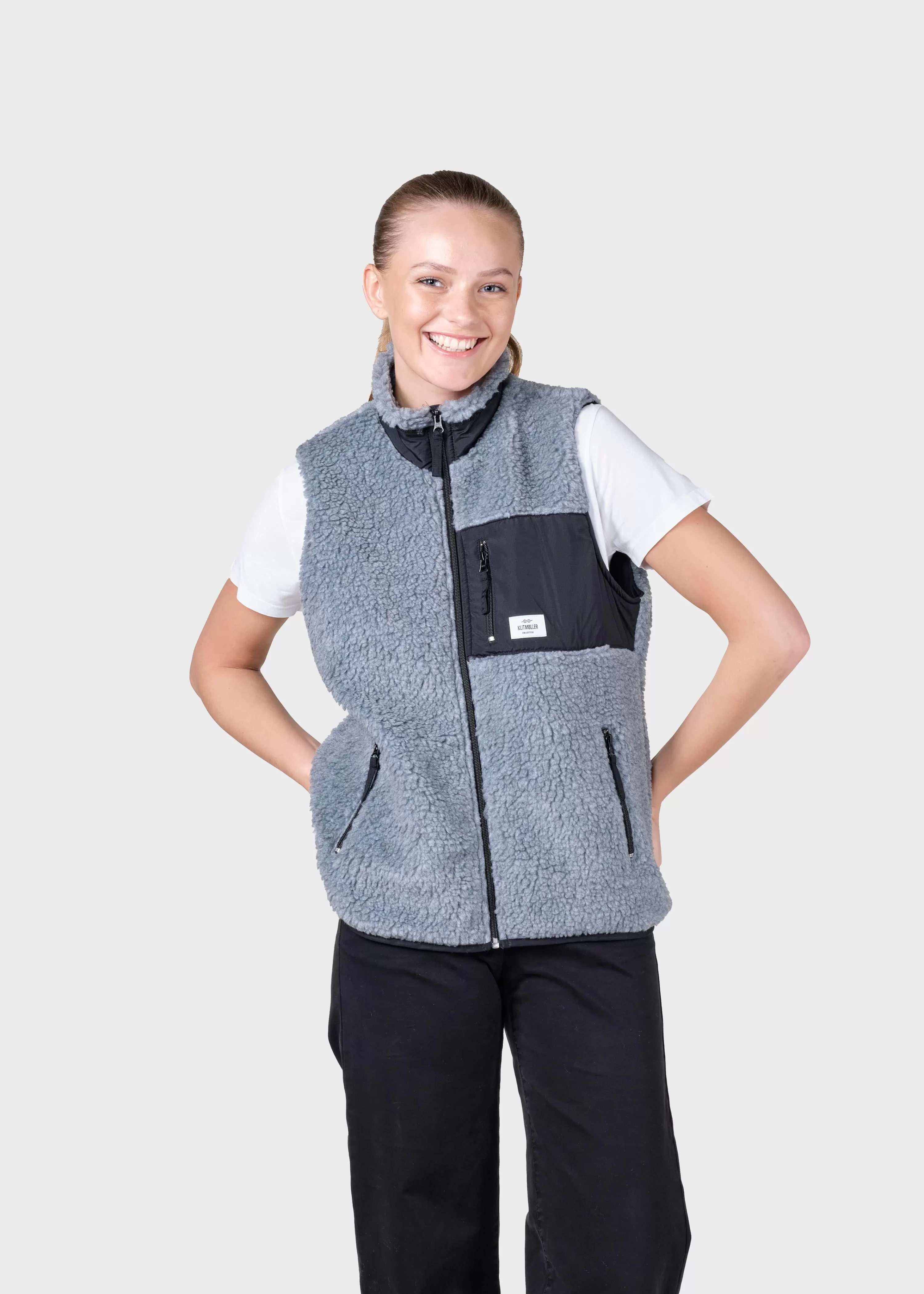 Klitmoller Collective Jackets*Womens fleece vest - Pastel grey